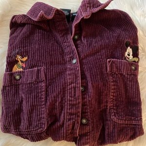 Disney Purple Corduroy Button Down Shirt
